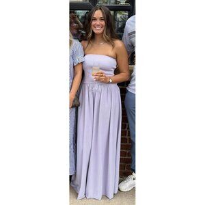 SOLID & STRIPED The Strapless Soglio Dress in Lilac Pastel Size Small